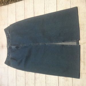 Statements petite denim maxi skirt front slit size 10P